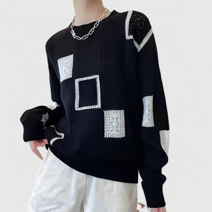 Women's Knitted Openwork Sweater - Effortless Everyday Elegance