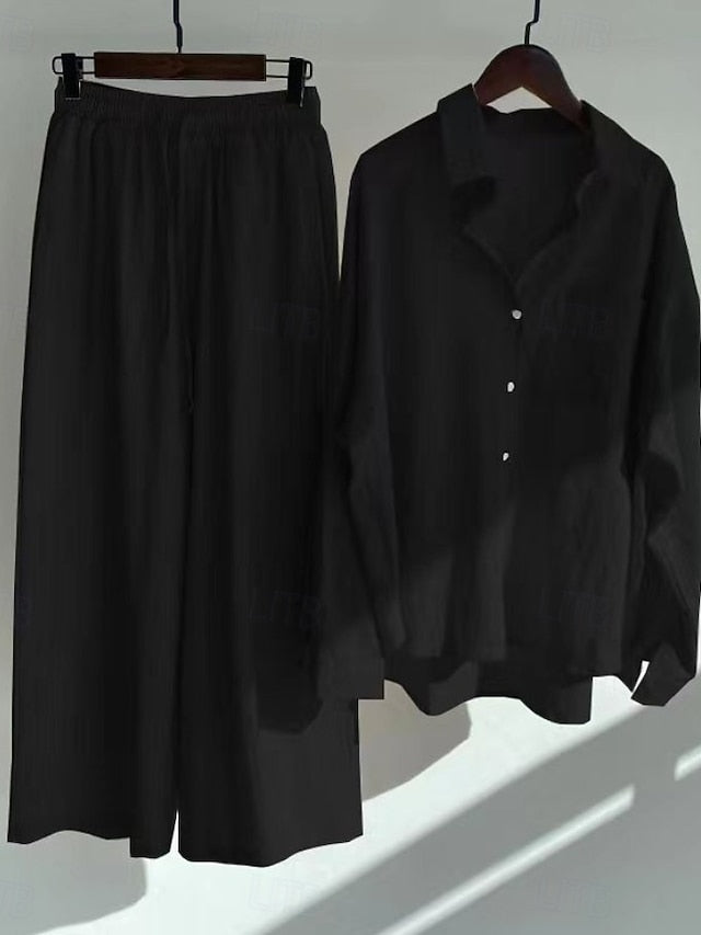Women's Two-Piece Bolero Top and Pants Set - Effortless Streetwear