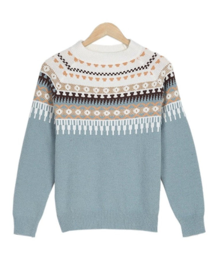Women's Nordic Knitted Sweater - Cozy Winter Essential
