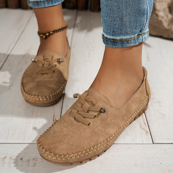 Women's Soft Suede Moccasin Flats - Full Support for Sensitive Feet