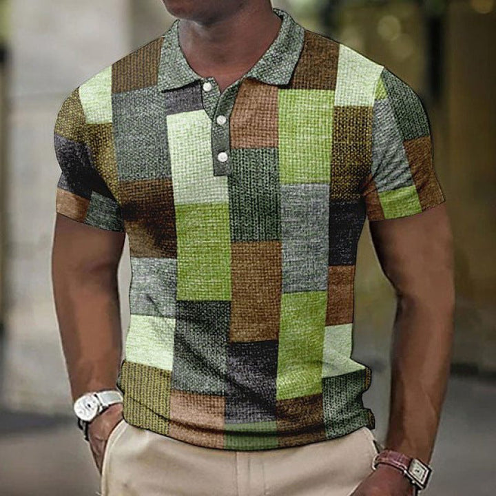 Men's Checkered Polo Shirt - Effortless Smart-Casual Style