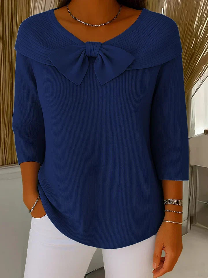 Women's Neeko Elegant Bow Sweater - Cozy & Chic for Any Occasion