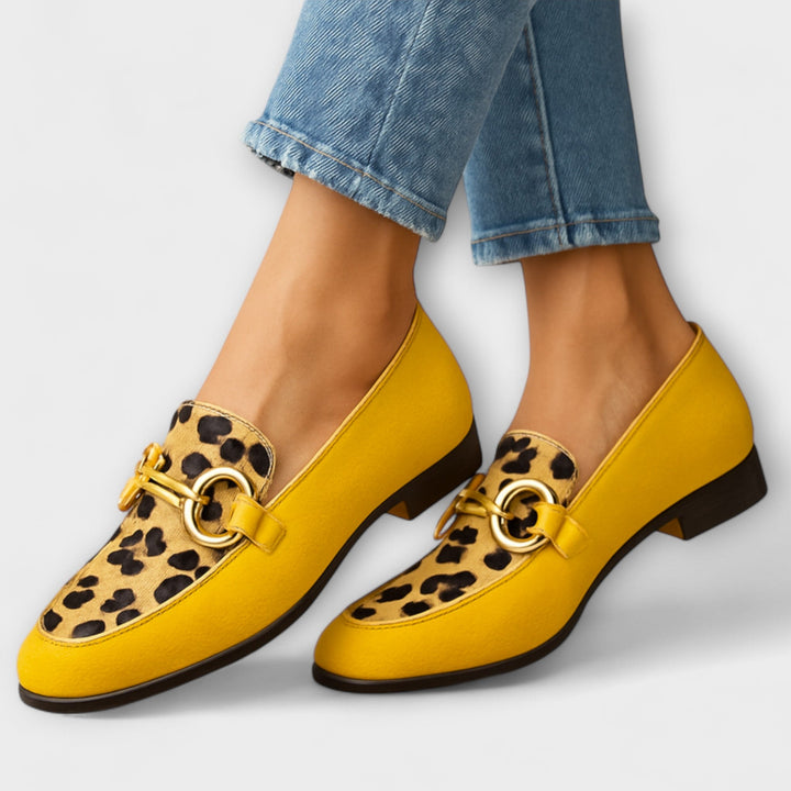 Women's Animal Print Accent Loafers - Bold Everyday Style