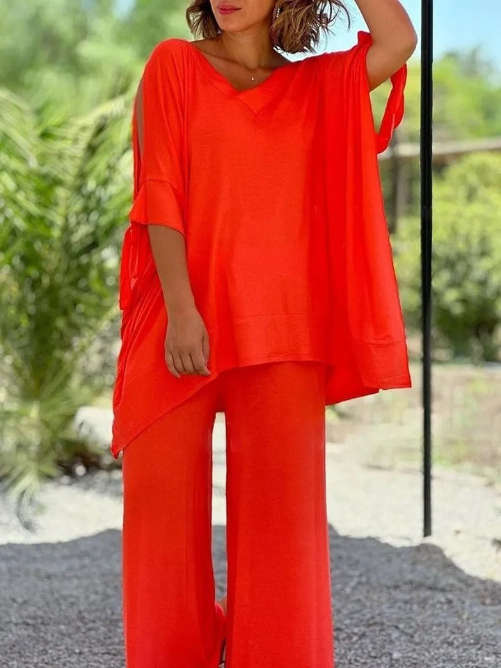 Women's Zelora Relaxed Two-Piece Set - Effortless Everyday Elegance