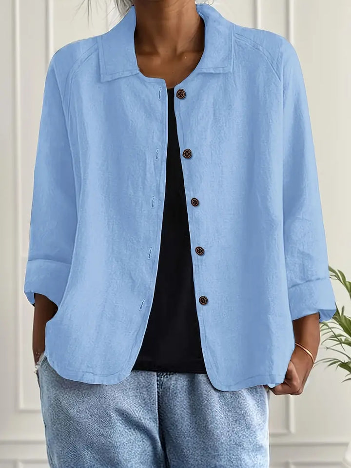 Women's Lightweight Cotton-Linen Shirt-Cardigan - Effortless Style
