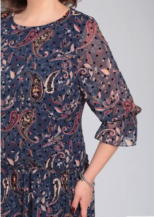 Women's Floral Elegant Midi Dress – Timeless Sophistication