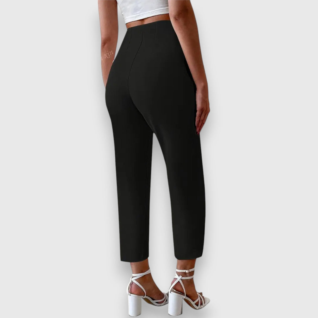 Women's High-Waisted Trousers - Classic Straight Leg Style