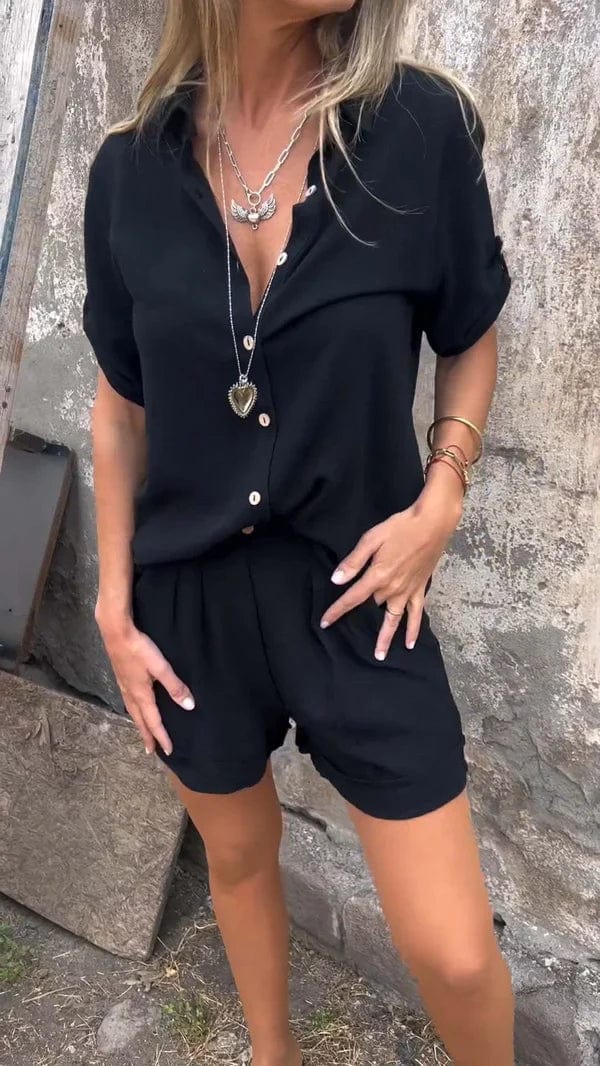Women's Linen Blend Two-Piece Set - Effortless Warm Weather Style