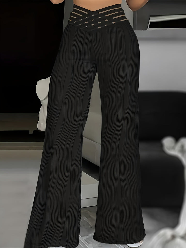 Women's Emma High Waist Crisscross Trousers - Effortless Style