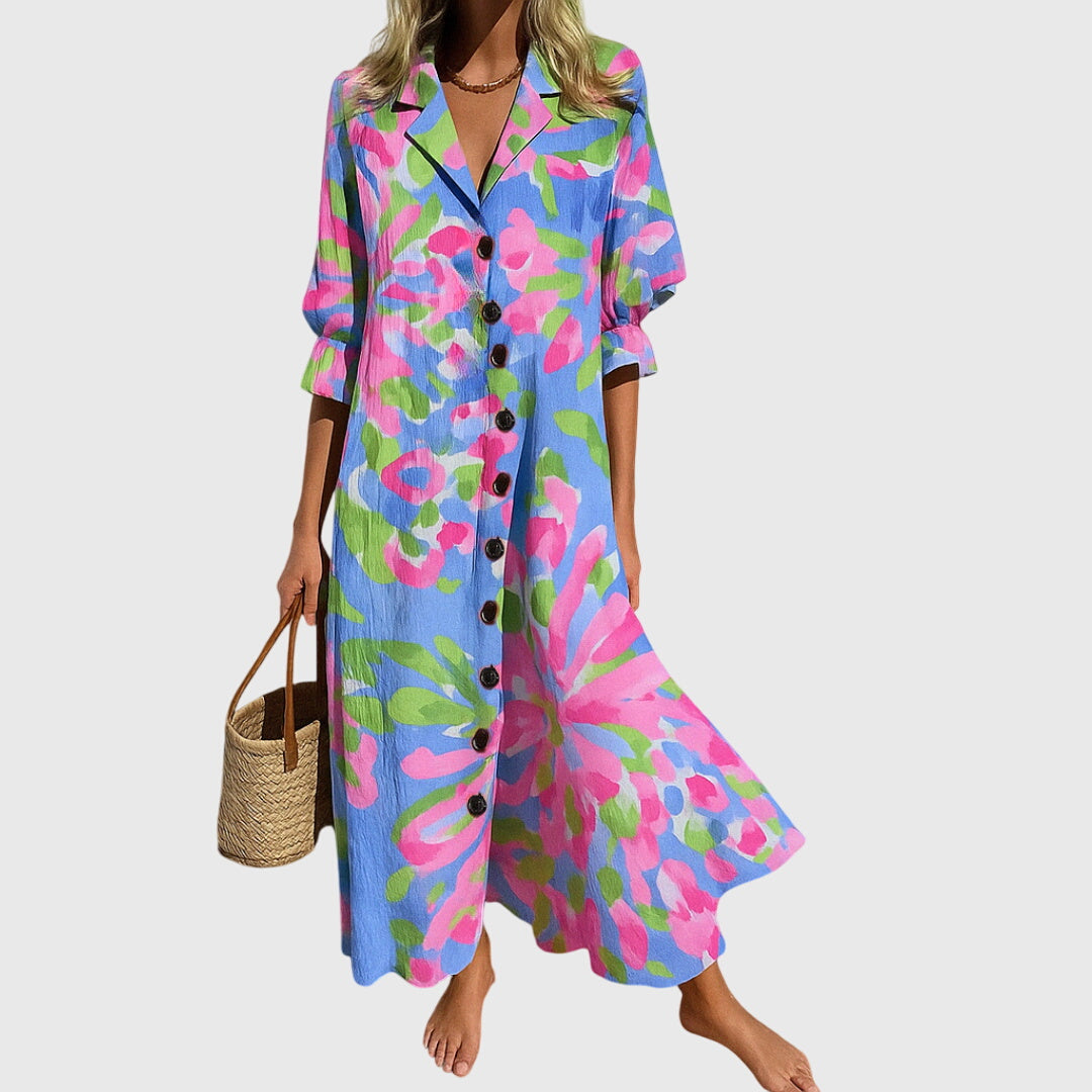 Woman's Elegant Slimming Dress - Boho Charm for Any Occasion