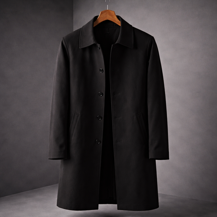 Men's Cotton-Blend Trench Coat – Water-Repellent City Layer