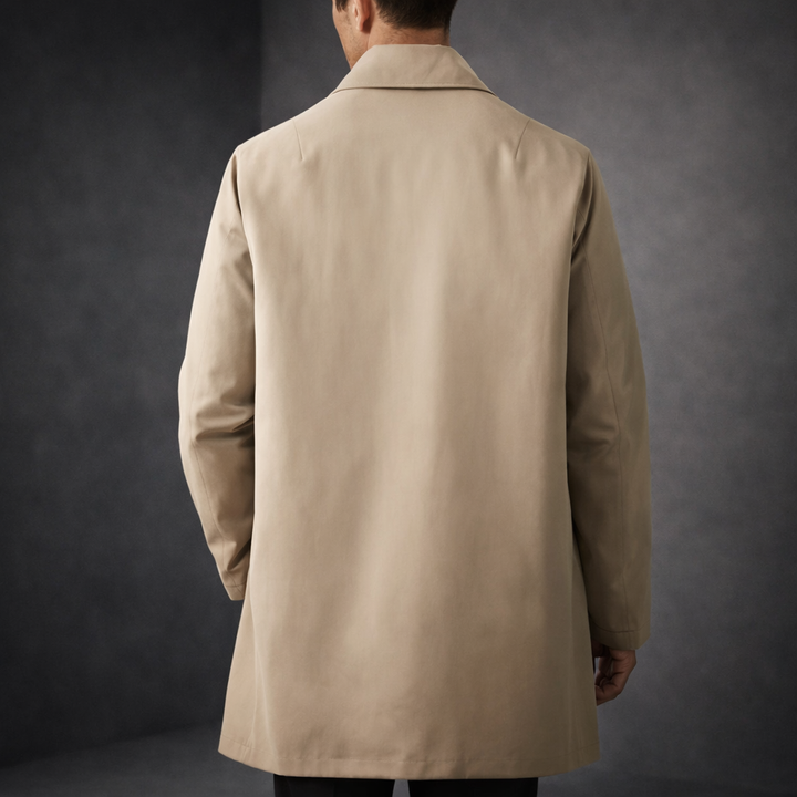 Men's Cotton-Blend Trench Coat – Water-Repellent City Layer