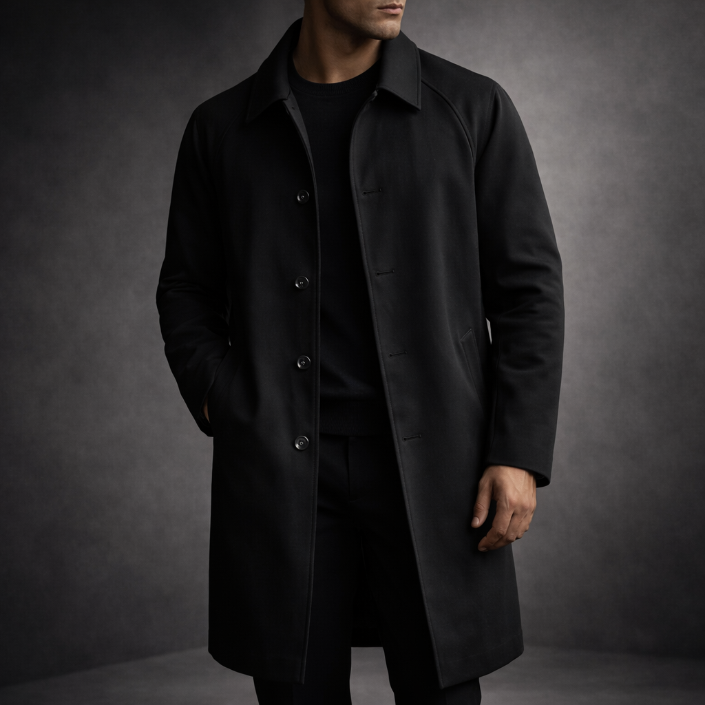 Men's Cotton-Blend Trench Coat – Water-Repellent City Layer