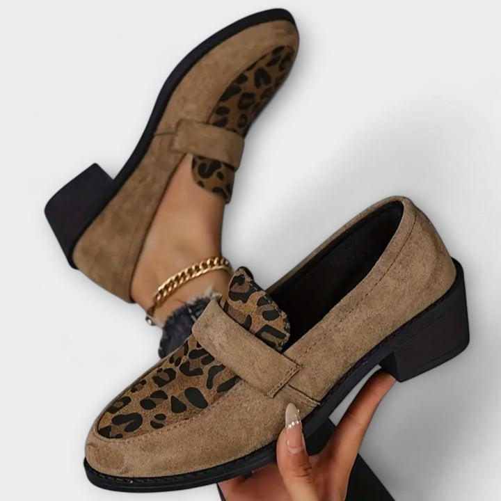 Women's Leopard Print Loafer Flats - Everyday Elegance