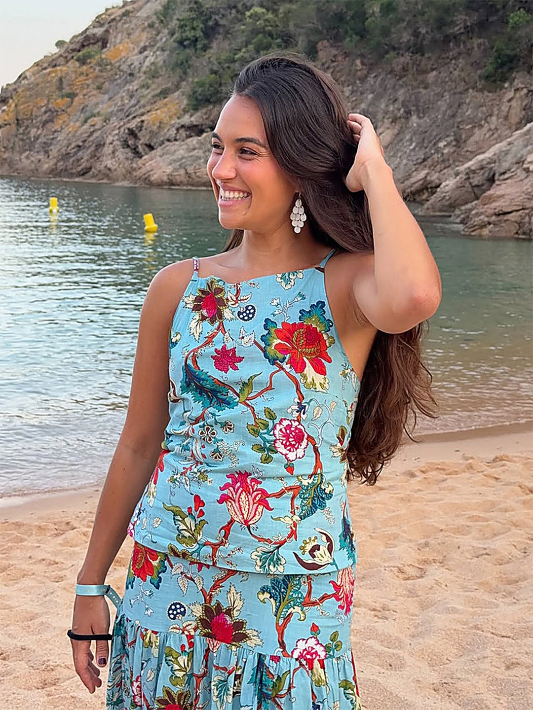 Printed Tank Top + Midi Skirt Set