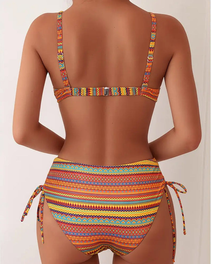 Women's High-Waisted Bikini Set - Vibrant & Flattering Swimwear