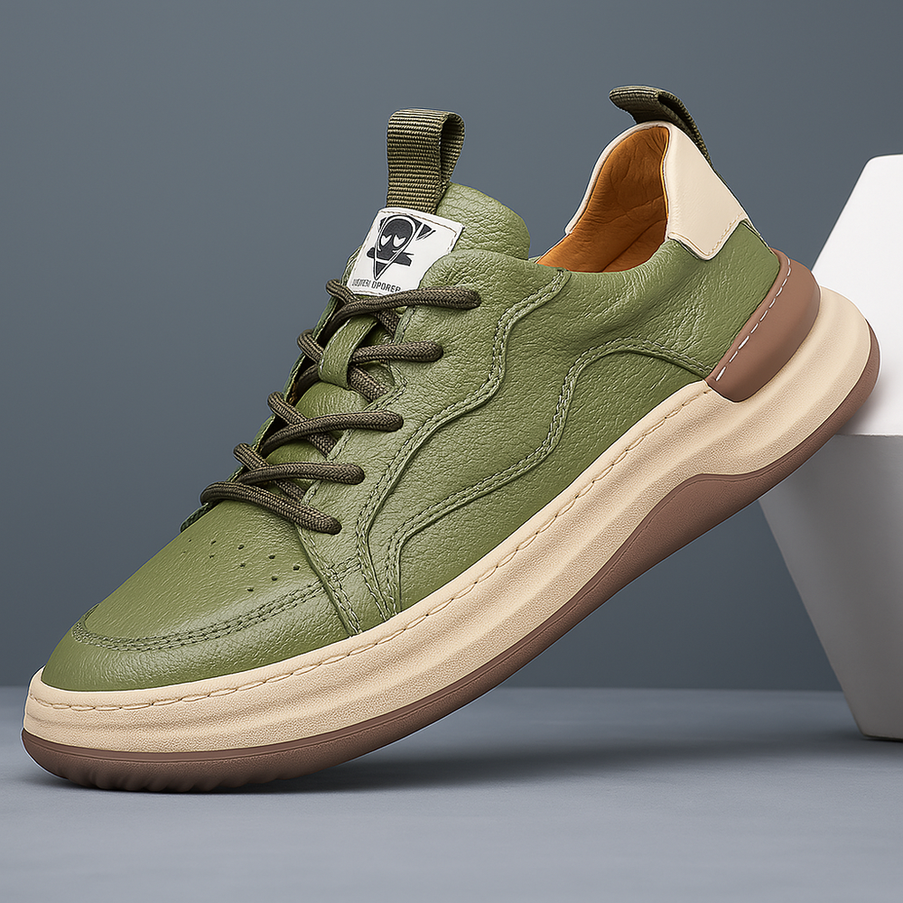 Men's Leather Low-Top Trainers – Hudson Smart Casual