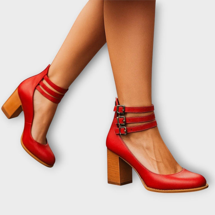 Women's Vintage Block-Heel Mary Jane Pumps - Timeless Everyday Heel