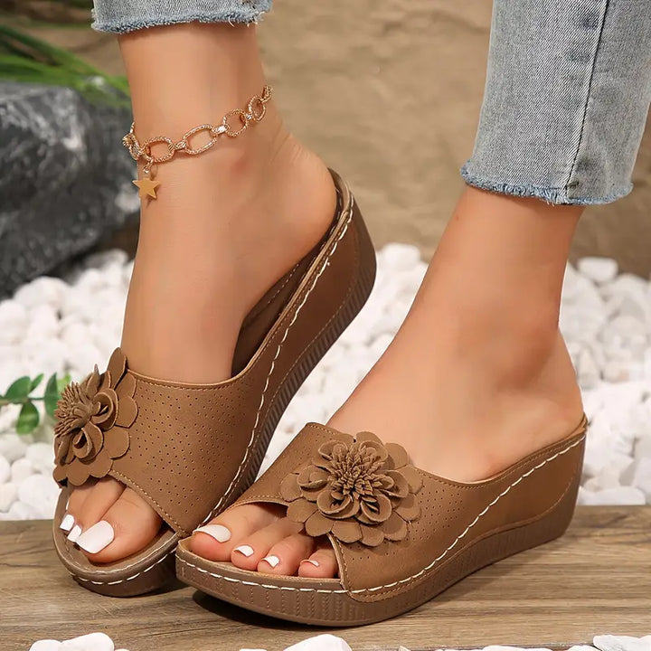 Women's Orthopedic Floral Wedge Sandals - Summer Comfort & Support