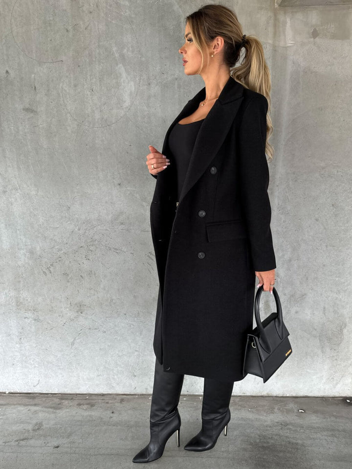 Women's Reversible Long Winter Coat - Two Looks, One Coat