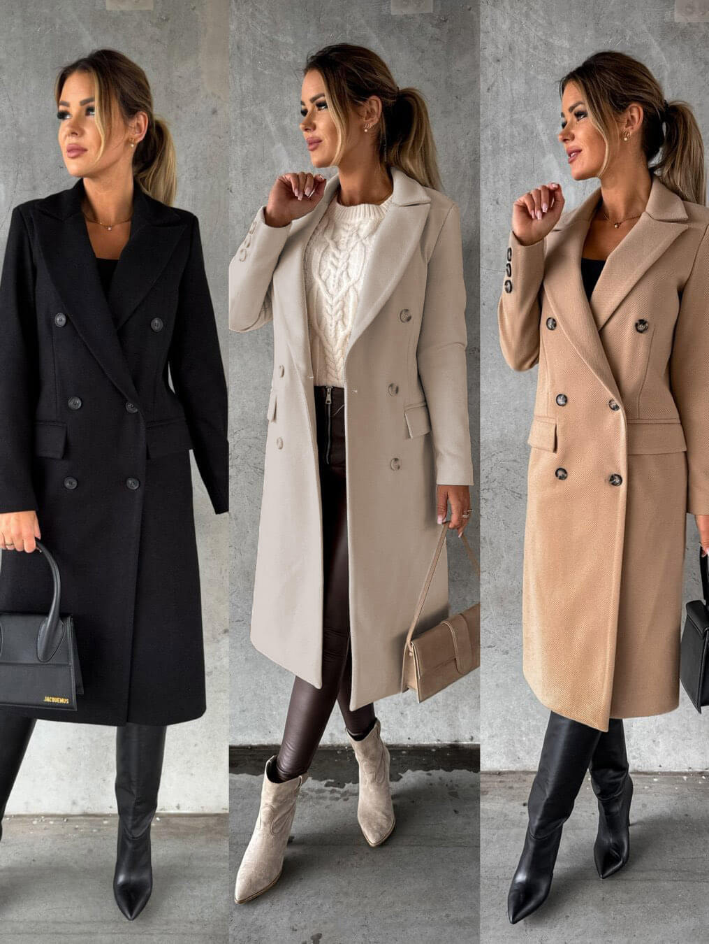 Women's Reversible Long Winter Coat - Two Looks, One Coat