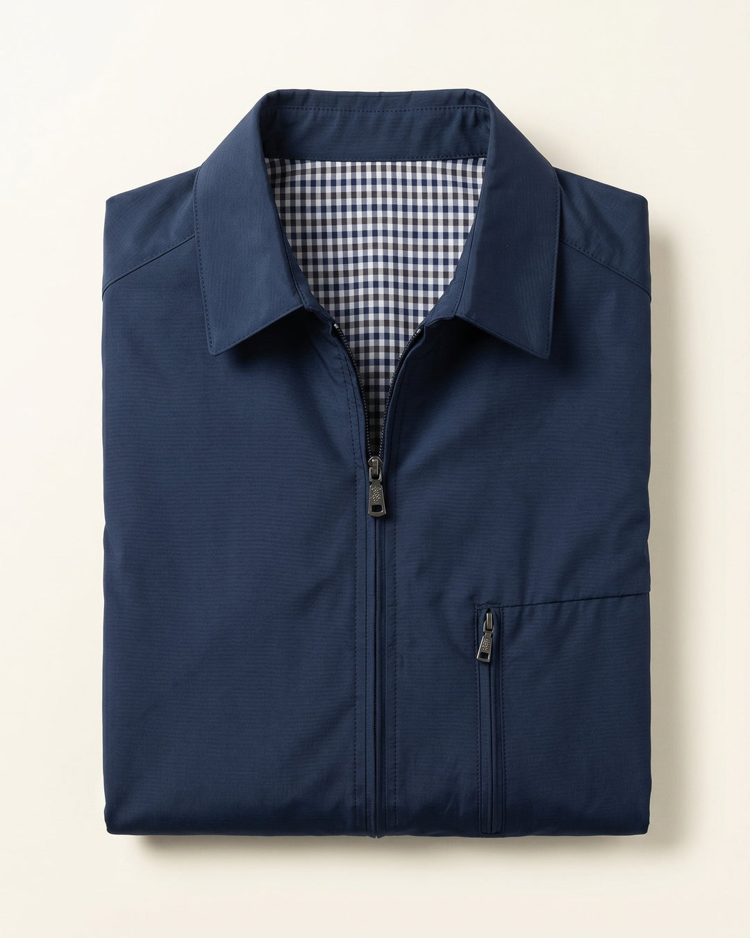 Men's Harrington Jacket – Cotton Gingham-Lined Casual Jacket