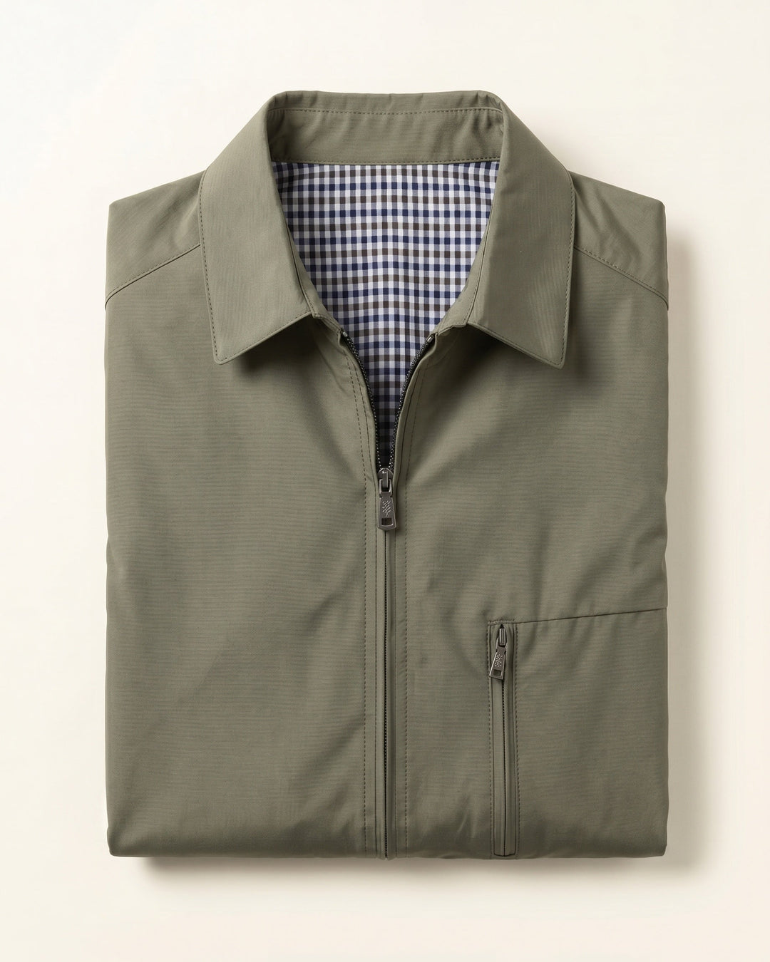 Men's Harrington Jacket – Cotton Gingham-Lined Casual Jacket