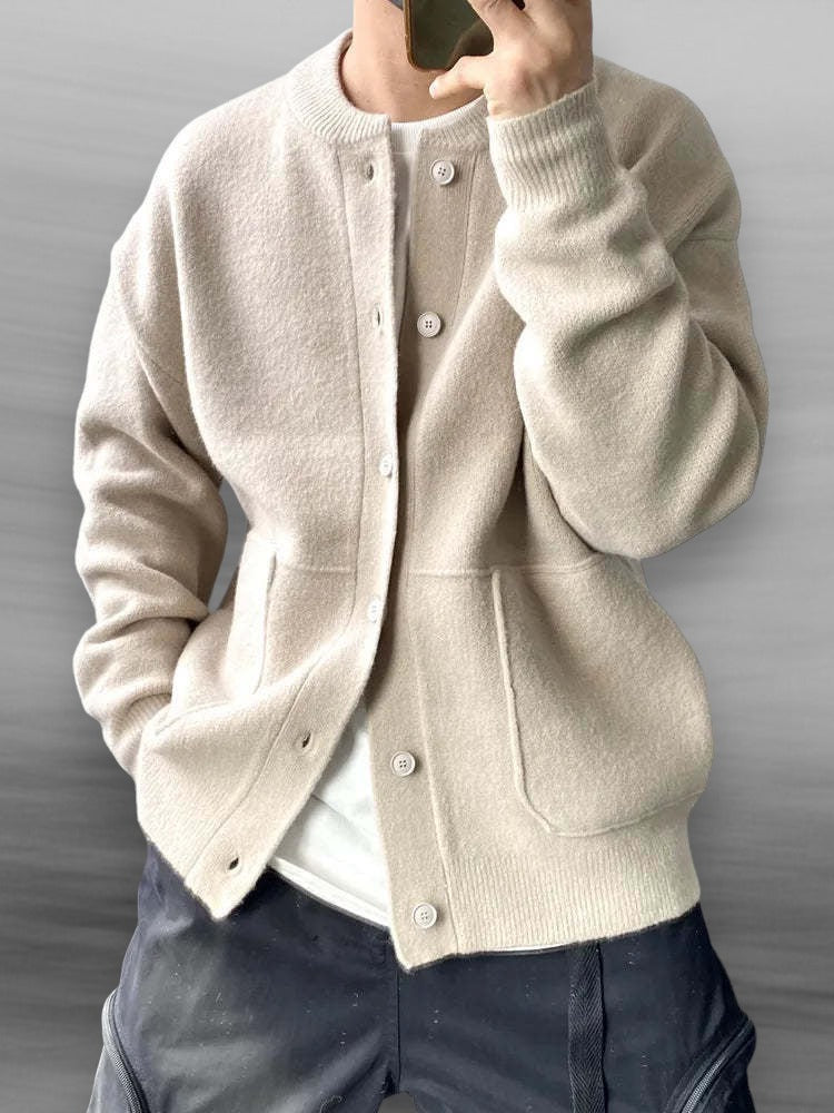 Men's Cotton Blend Cardigan – Lightweight Smart Casual Knit