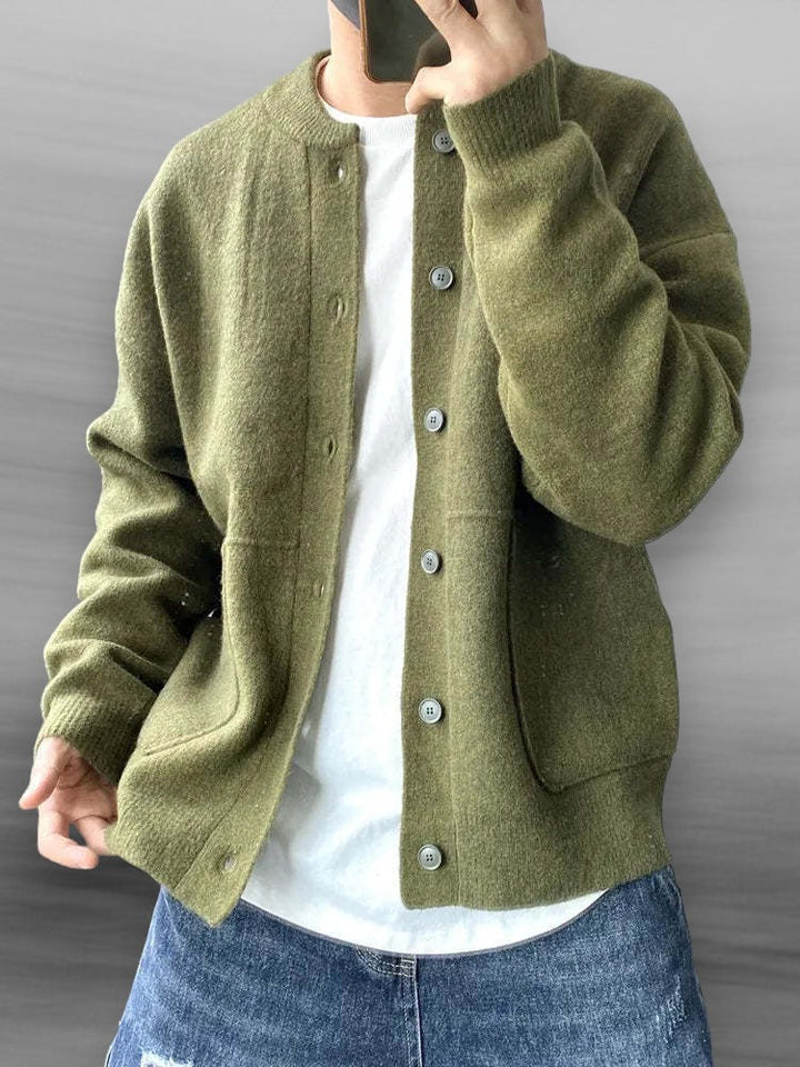 Men's Cotton Blend Cardigan – Lightweight Smart Casual Knit