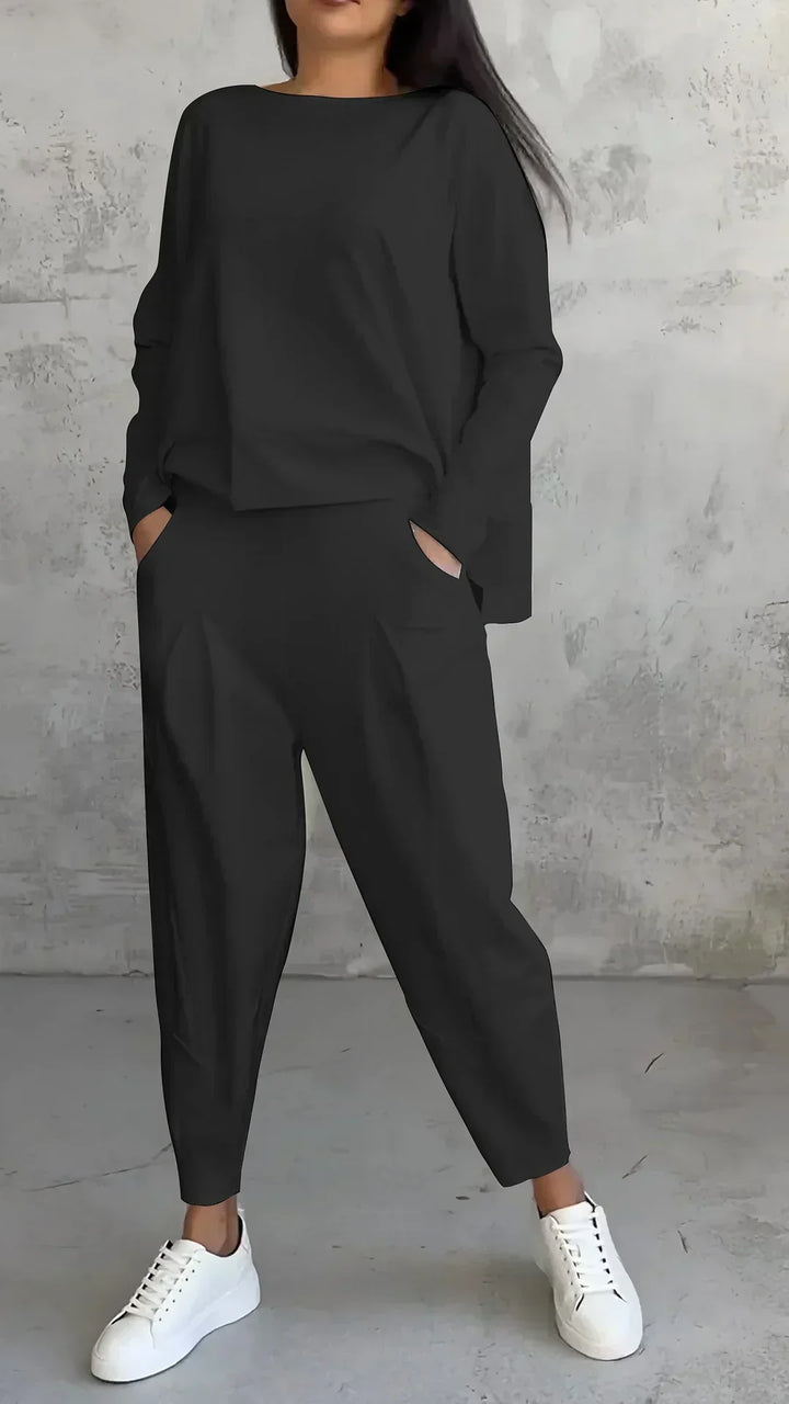 Women's Tailored Two-Piece Set - Effortless Style & Comfort
