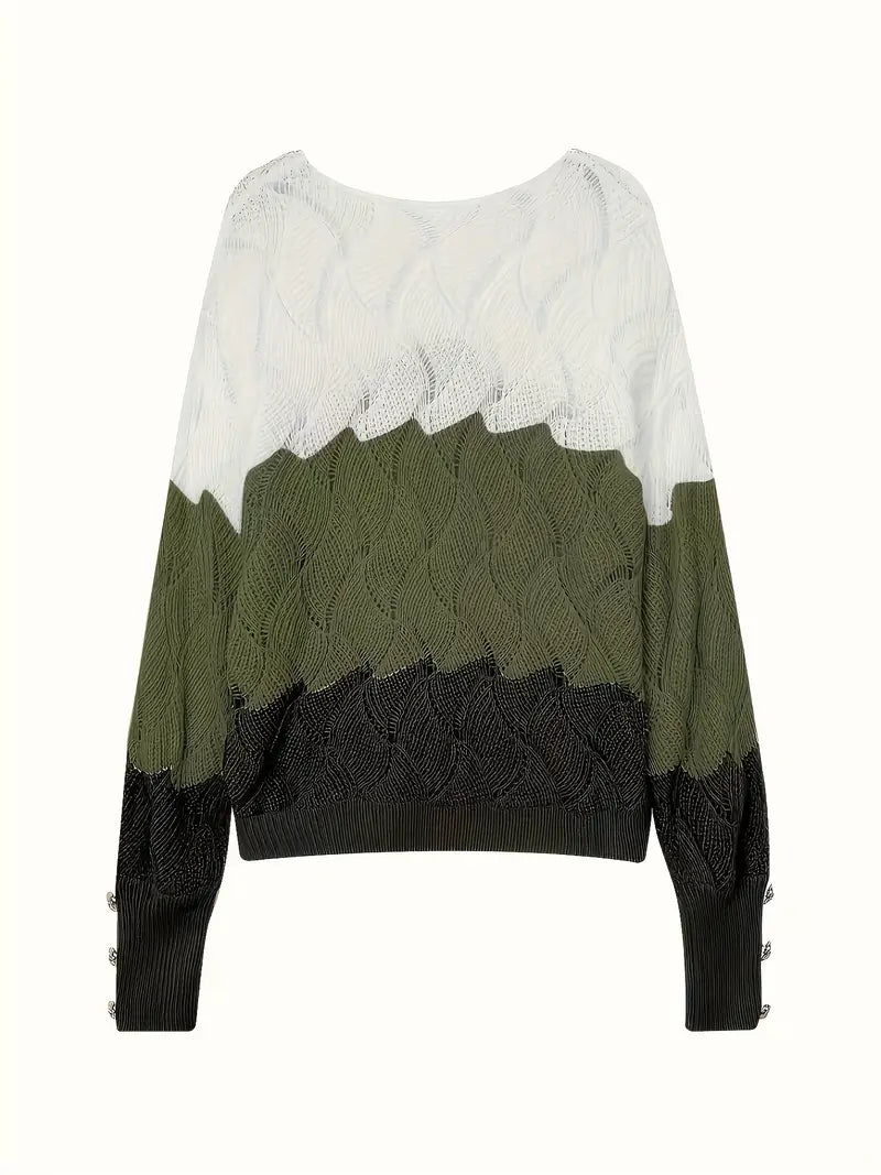 Women's Cozy Wave Knit Sweater - For Effortless Layering