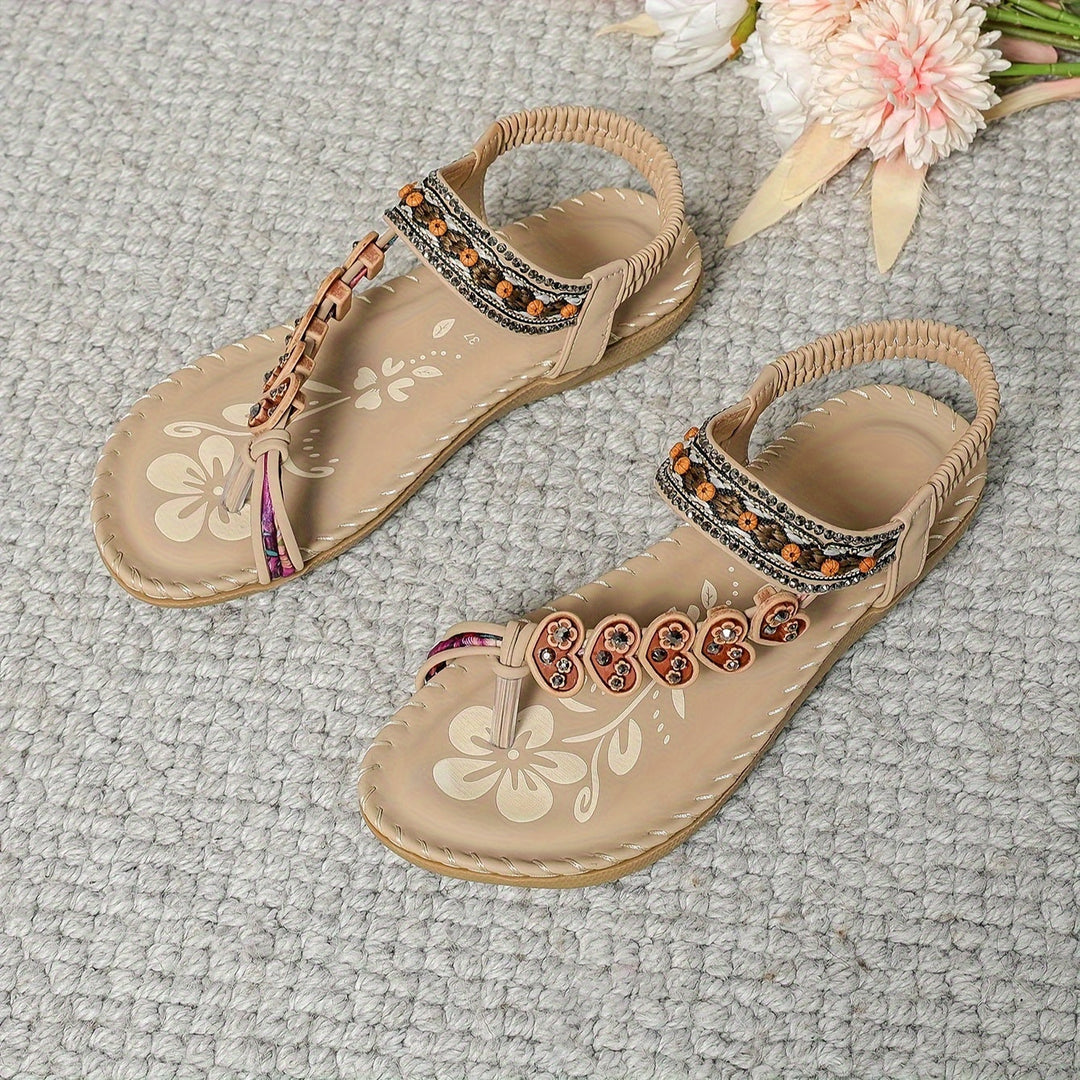 Women's Orthopedic Sandals with Beaded Embellishments
