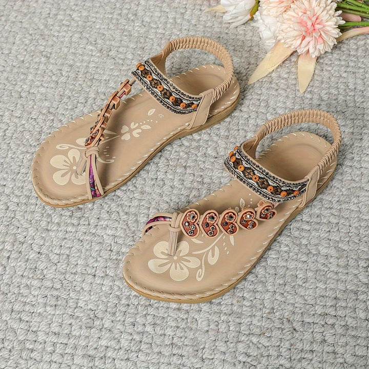 Women's Orthopedic Sandals with Beaded Embellishments