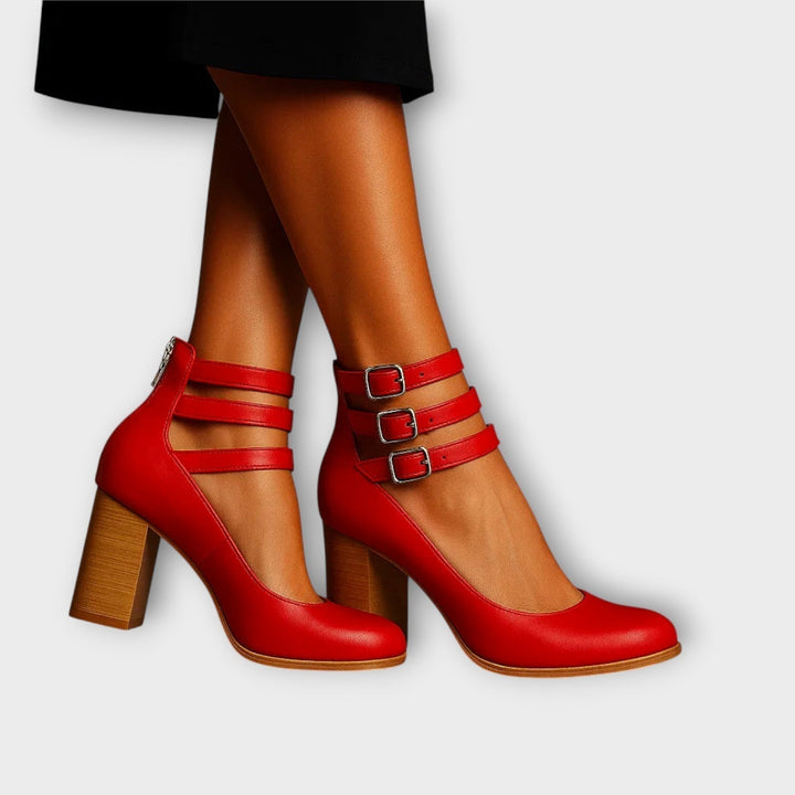 Women's Vintage Block-Heel Mary Jane Pumps - Timeless Everyday Heel