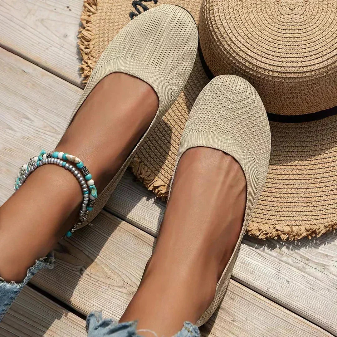 Women's Comfy Knit Ballet Flats - Everyday Elegance