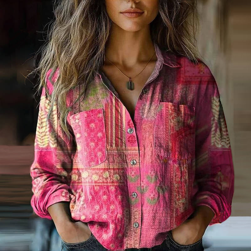 Women's Harper Printed Blouse - Timeless Boho Style