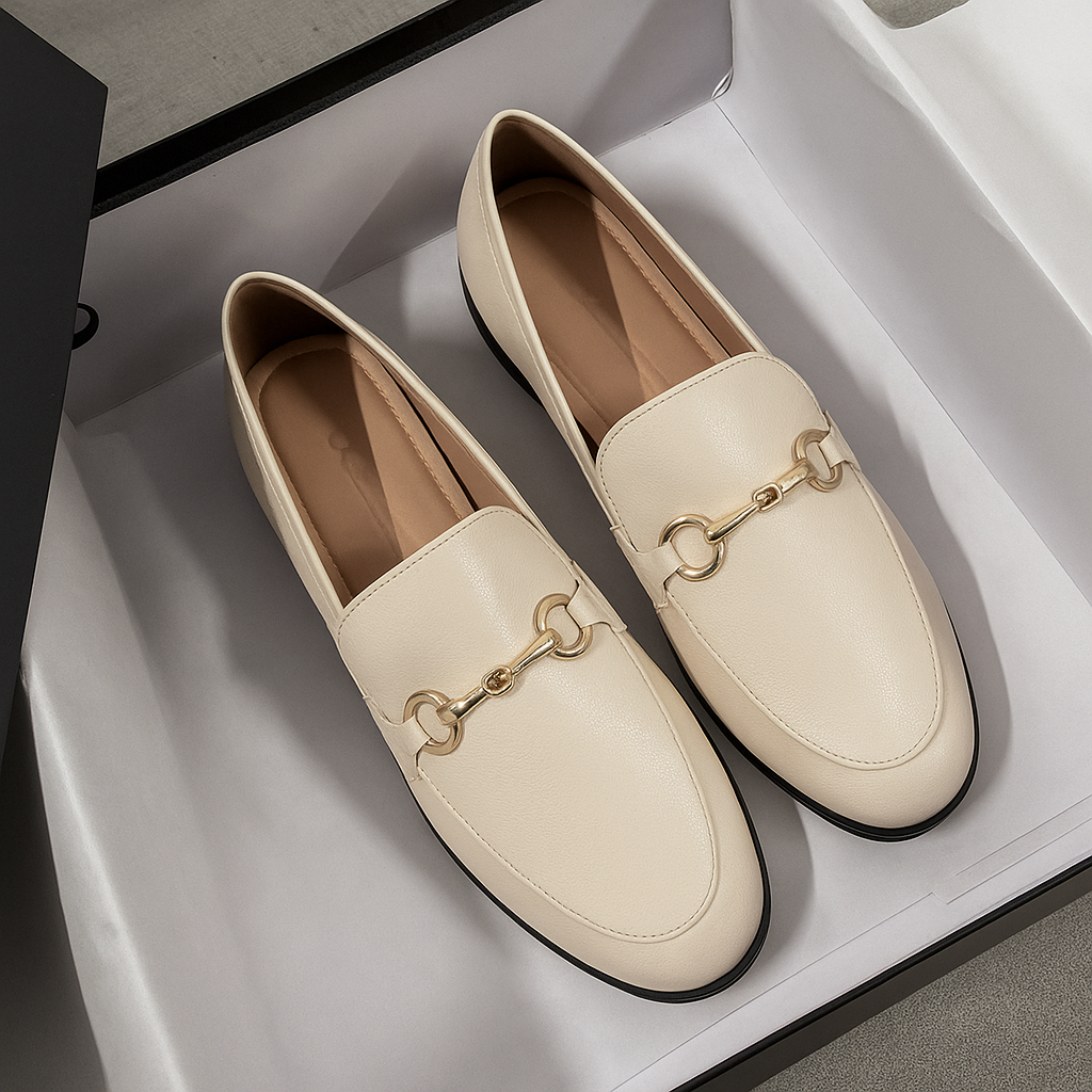 Women's Leather Gold-Bit Loafers - Sophisticated Wardrobe Staple