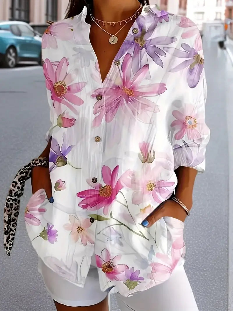 Women's Floral Blouse - Effortless Style with Feminine Touch