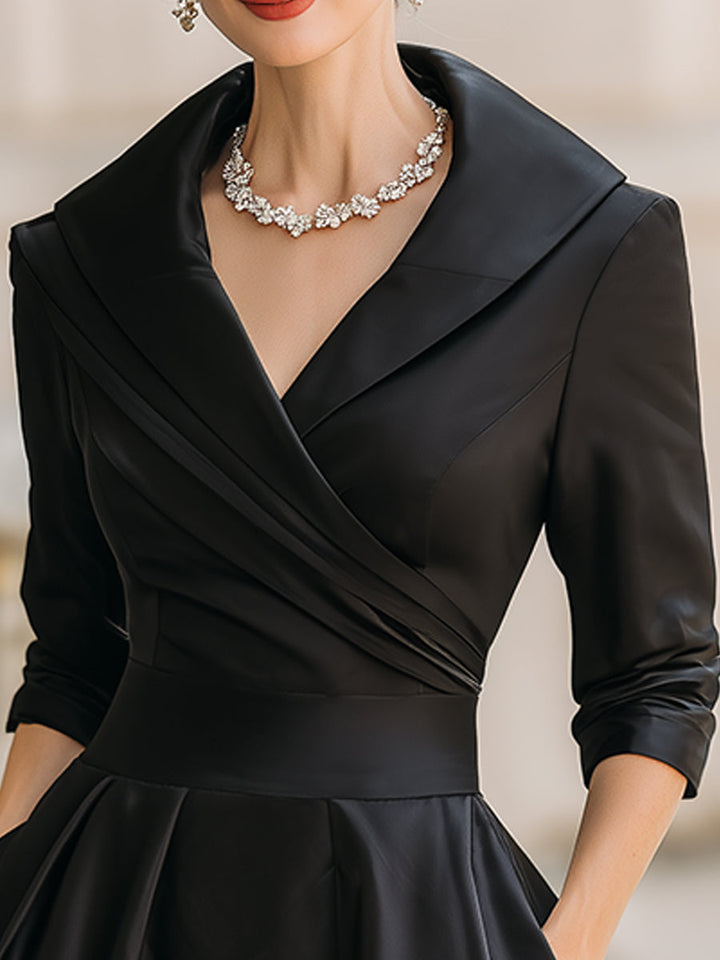 Women's Elegant Signature Midi Dress - Timeless Silhouette for