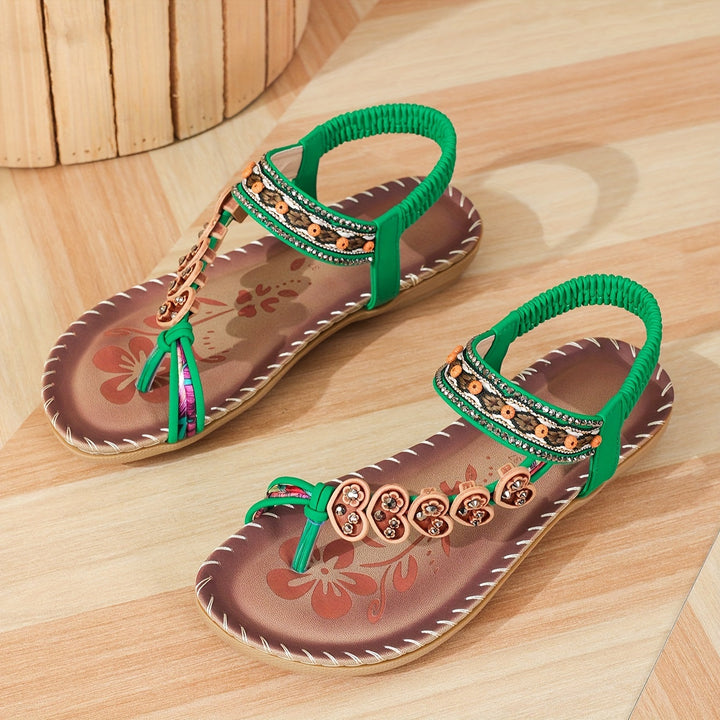 Women's Orthopedic Sandals with Beaded Embellishments