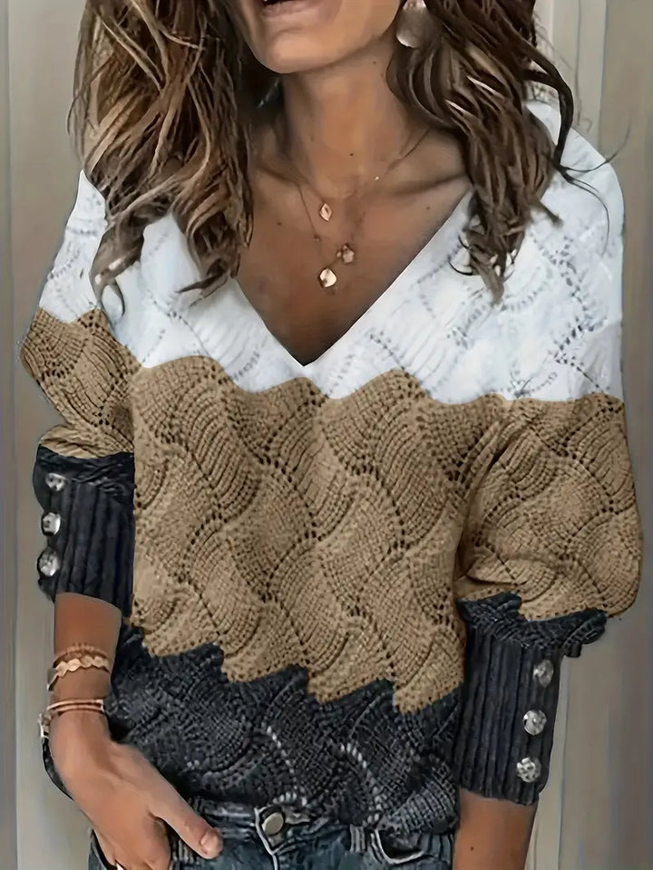 Women's Cozy Wave Knit Sweater - For Effortless Layering
