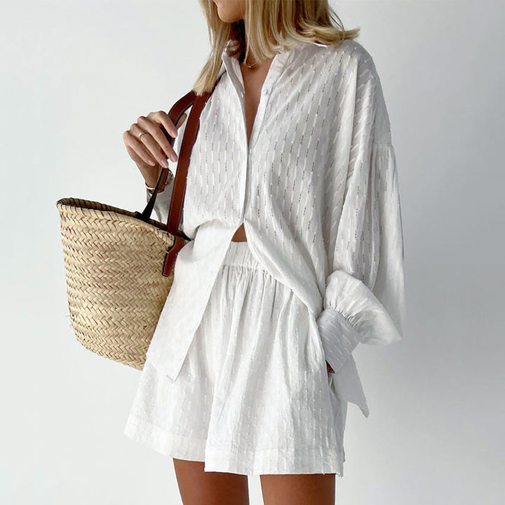 Women's Breezy Shirt and Shorts Set - Effortless Everyday Elegance