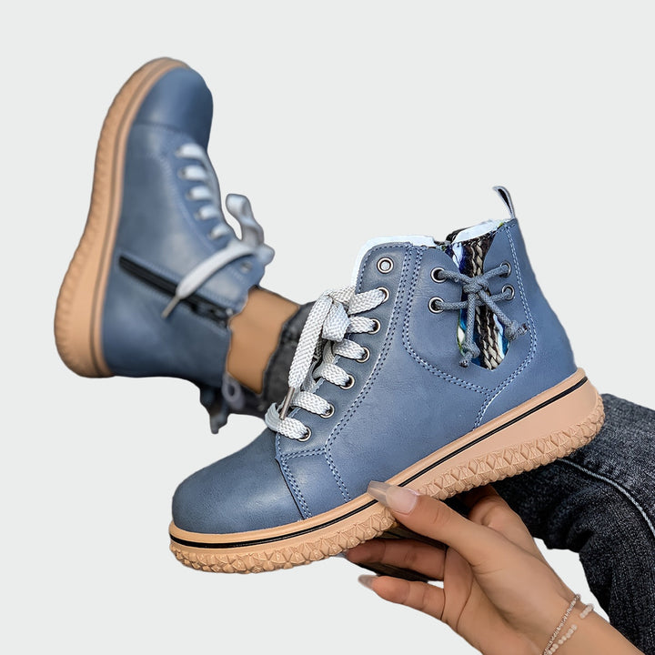 Women's Orthopedic Leather Ankle Boots - Casual Comfort