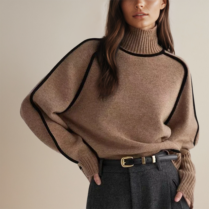 Women's Knit Turtleneck Sweater - Cozy & Elegant Layering