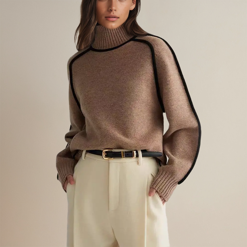 Women's Knit Turtleneck Sweater - Cozy & Elegant Layering