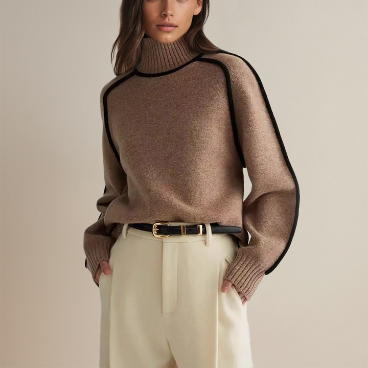Women's Knit Turtleneck Sweater - Cozy & Elegant Layering