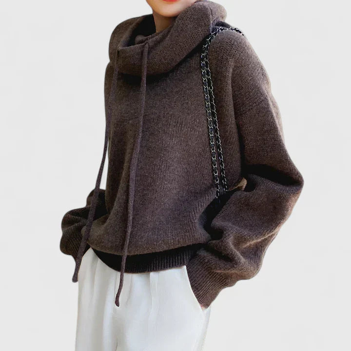 Women's Relaxed Cozy Hooded Sweater - Effortless Layering