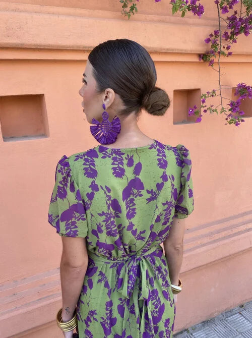 Women's Floral Print Ani Midi Dress - Elegant Summer Style