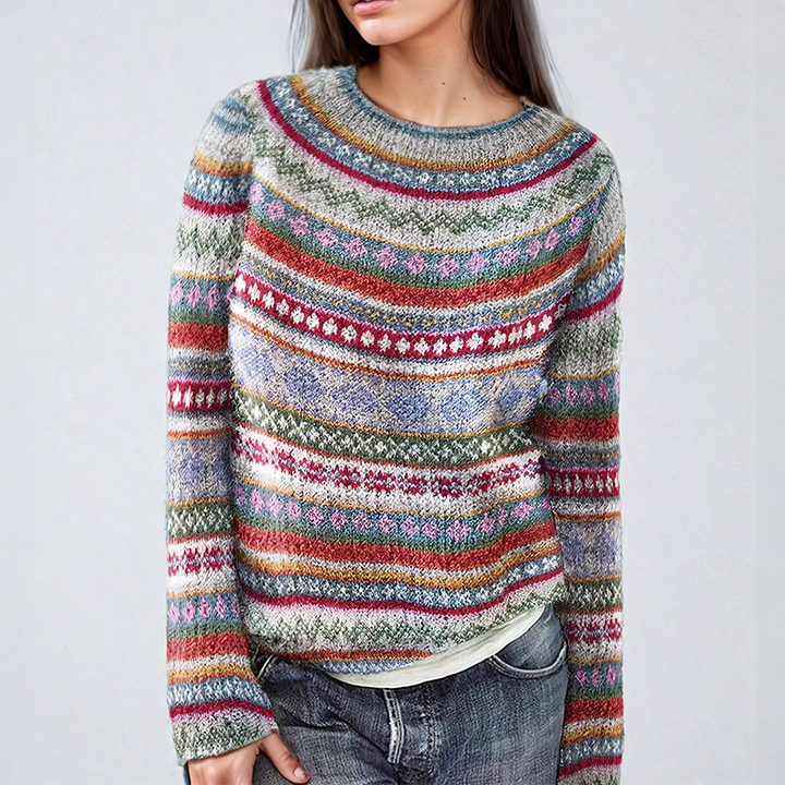 Women's Classic Fair-Isle Sweater - Timeless Elegance