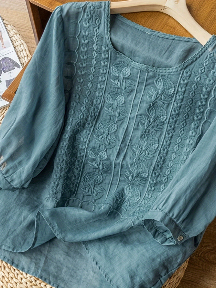 Women's Natalie Embroidered Blouse - Timeless Elegance